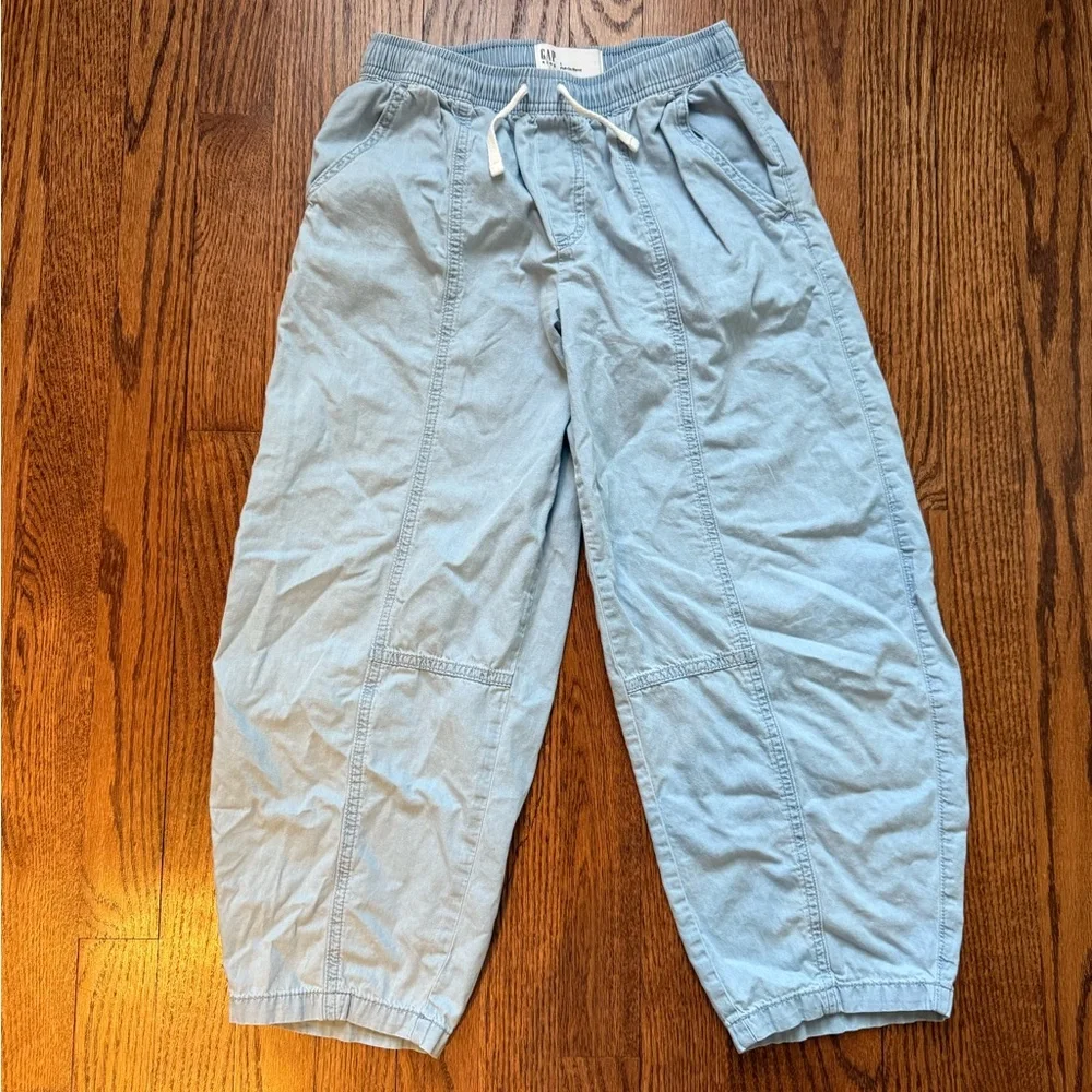 Gap Pull On Barrel Chambray Pants Sz Large - Picture 1 of 4